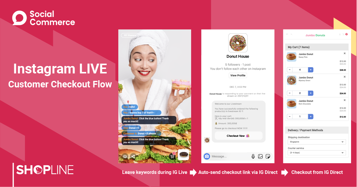 Customer Checkout Flow Instagram Live